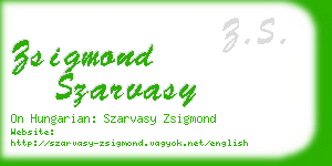 zsigmond szarvasy business card